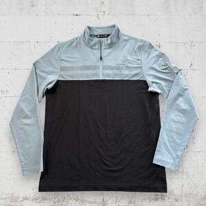 Travis Mathew 1/4 Zip Pullover Men Size M Blue Black Horseshoe Bend Golf Club